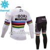 Set Langarmtrikot + Radhose Lange 2017 Bora-Hansgrohe Kinder Winter Thermal Fleece N002